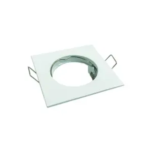 Ramă spot aluminiu pătrat, alb pentru dulie G5.3 / MR16, 78x78x59, Eurolamp