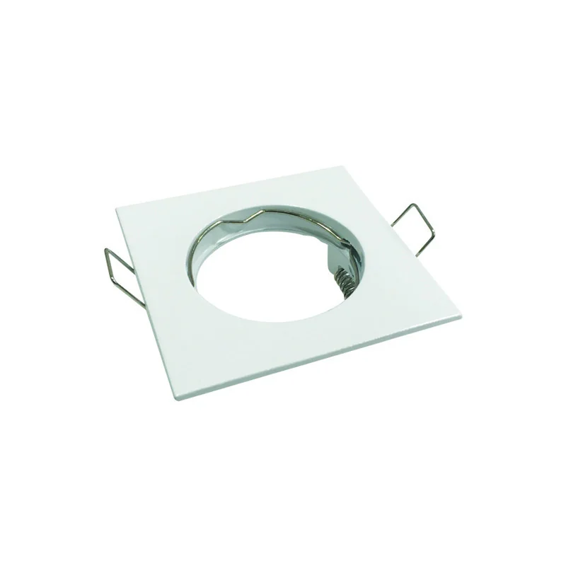 Ramă spot aluminiu pătrat, alb pentru dulie G5.3 / MR16, 78x78x59, Eurolamp
