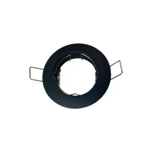 Ramă spot aluminiu rotund, negru pentru dulie GU10, Φ80mm, Eurolamp