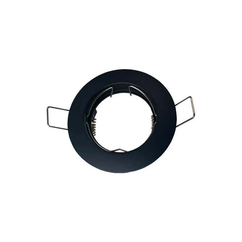 Ramă spot aluminiu rotund, negru pentru dulie GU10, Φ80mm, Eurolamp