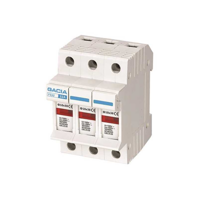 Separator cu LED pentru siguranțe fuzibile FS32, 3P, 10x38, 500V, 6-32A, GACIA