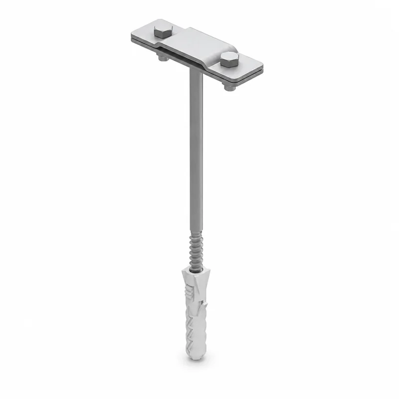 Suport de perete St/tZn pentru platbanda de împământare max. 40x4, cu diblu de fixare L-120x12mm