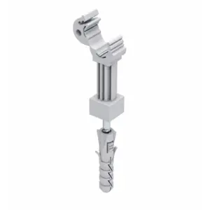 Suport din plastic pentru conductor coborare 8-10mm, cu diblu și șurub, Elko-Bis