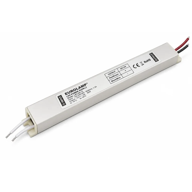 Transformatorul metalic MINI pentru bandă LED, 12V DC, 75W, 6A, IP20, Eurolamp