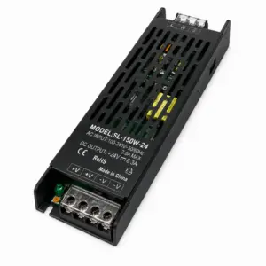 Transformator subțire din aluminiu PRO pentru bandă LED 24V DC, 150W, 6.25A, IP20, Eurolamp