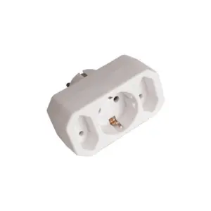 Adaptor priză 1xSchuko + 2xEuro, 16A, 220-240V, IP20, Eurolamp