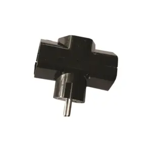 Adaptor priză triplu ștecher schuko negru, in forma de cruce cu CP, 16A, 220-240V, IP20, Eurolamp